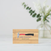 Handyman, Home Repair, QRコード，青い名前 名刺 (スタンド正面)