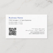 Handyman, Home Repair, QRコード，青い名前 名刺 (裏面)