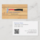 Handyman, Home Repair, QRコード，青い名前 名刺 (正面/裏面)
