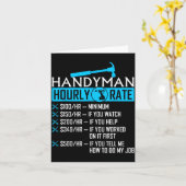 Handyman Hourly Rate Humor Carpenter Funny Handy M カード (黄色い花)