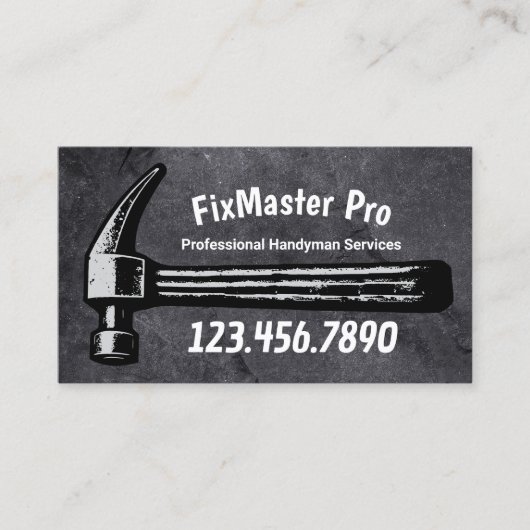 Handyman House Repair Service Black Hammer 名刺 (正面)