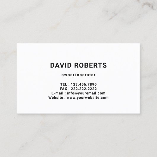 Handyman House Repair Service Plain Navy Blue 名刺 (裏面)