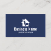 Handyman House Repair Service Plain Navy Blue 名刺 (正面)