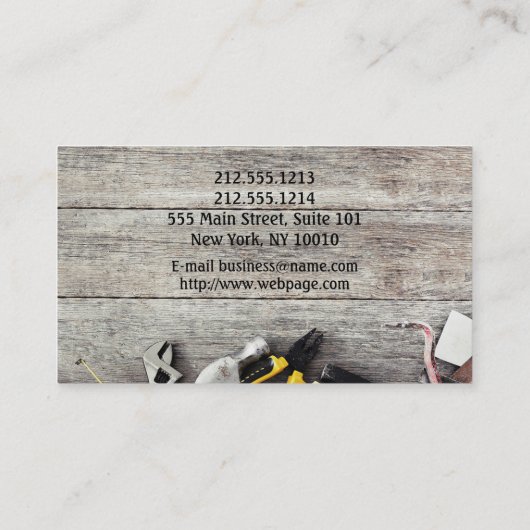 Handyman Maintenance名刺 予約カード (裏面)