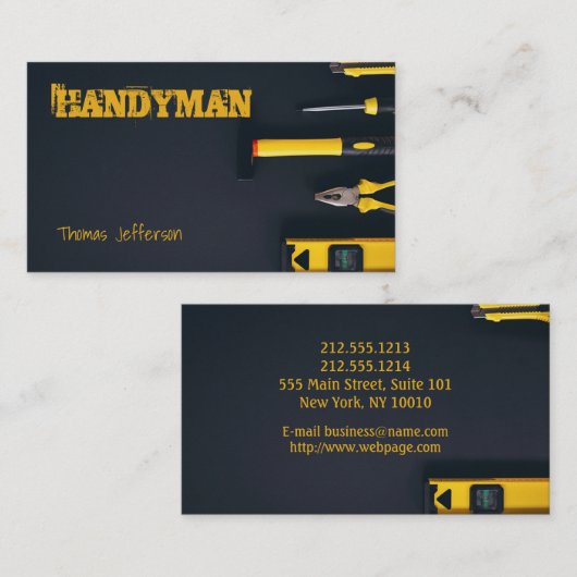 Handyman Maintenance Business Card 予約カード (正面/裏面)