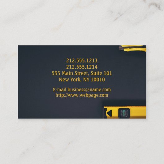 Handyman Maintenance Business Card 予約カード (裏面)