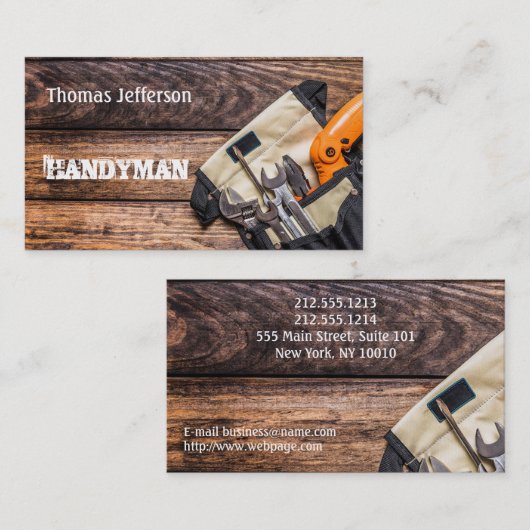 Handyman Maintenance Business Card 予約カード (正面/裏面)