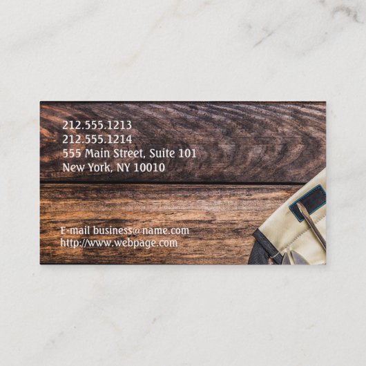 Handyman Maintenance Business Card 予約カード (裏面)