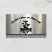 Handyman Maintenance Repair Service Metal Sleek 名刺 (正面)