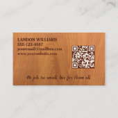 Handyman Maintenance Repair Service Wood QR Code 名刺 (裏面)