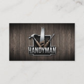 Handyman Maintenance Repair Service Wood QR Code 名刺 (正面)