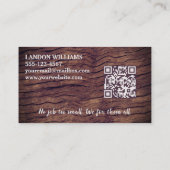 Handyman Maintenance Repair Service Wood QR Code 名刺 (裏面)