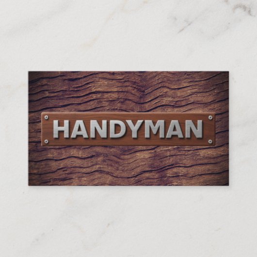 Handyman Maintenance Repair Service Wood QR Code 名刺 (正面)