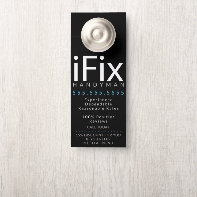 Handyman Repair Business Fixカスタマイズ可能モダン ドアノブサイン (ノブ)