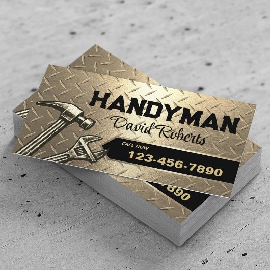 Handyman Repair & Maintenance Service Modern Gold 名刺
