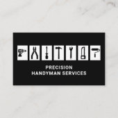 Handyman Servicesホーム修理ツールモダンブラック 名刺 (正面)