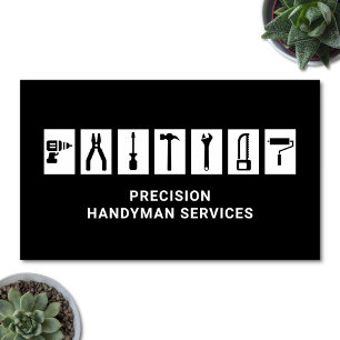 Handyman Servicesホーム修理ツールモダンブラック 名刺