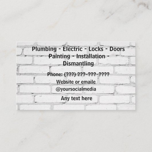 Handyman Services名刺 名刺 (裏面)