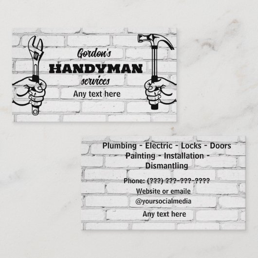 Handyman Services名刺 名刺 (正面/裏面)