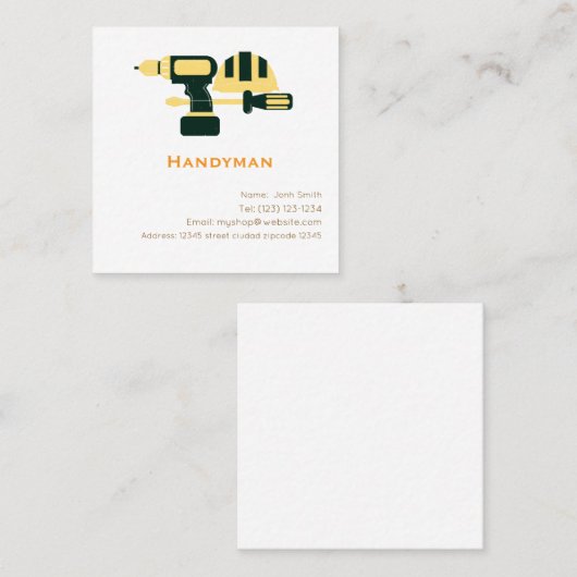 handyman services editable   business card 予約カード (正面/裏面)
