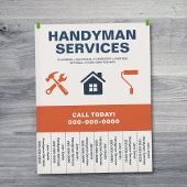 Handyman Services Flyer with Tear-Off Tabs チラシ