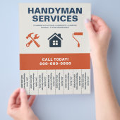 Handyman Services Flyer with Tear-Off Tabs チラシ (手)