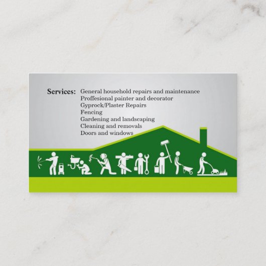 Handyman services, home maintenance business card 名刺 (裏面)
