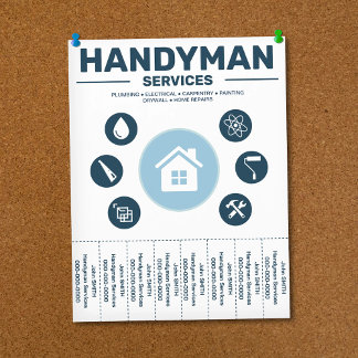Handyman Services Tear-Off Tabs Flyer チラシ