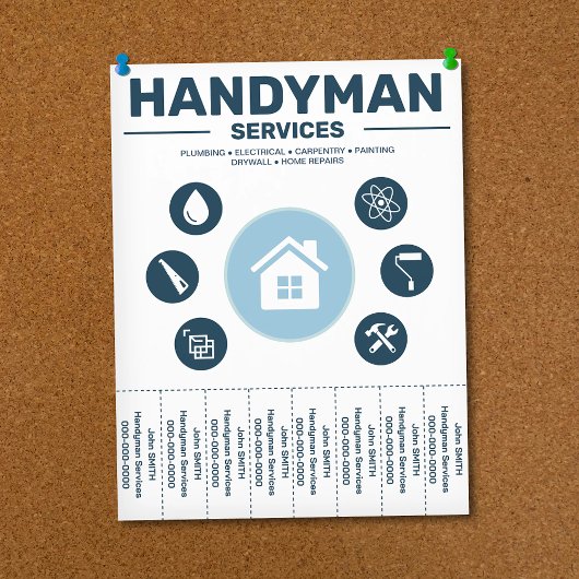 Handyman Services Tear-Off Tabs Flyer チラシ