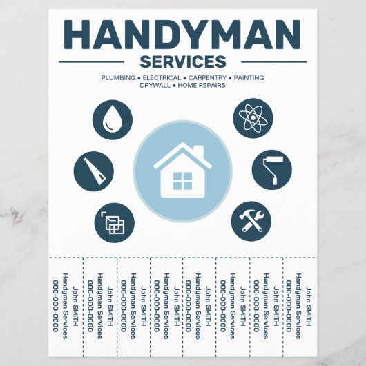 Handyman Services Tear-Off Tabs Flyer チラシ (正面)