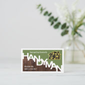 Handyman Signage Border Wood Grain 名刺 (スタンド正面)
