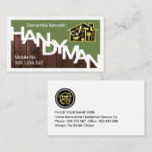 Handyman Signage Border Wood Grain 名刺 (正面/裏面)