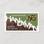 Handyman Signage Border Wood Grain 名刺 (正面)