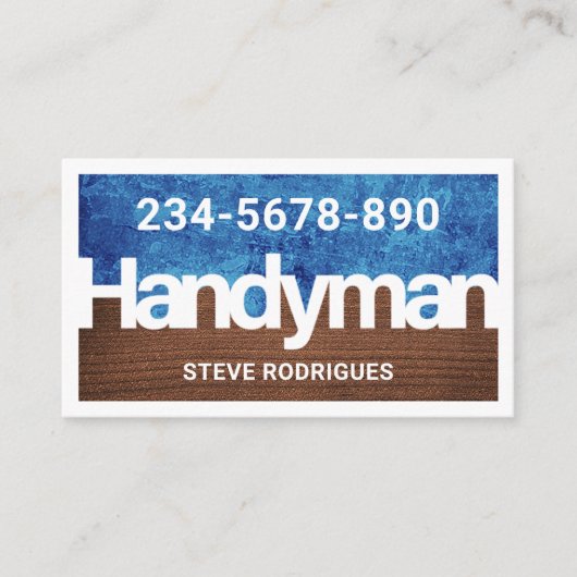 Handyman Signage Dirty Wall Wood Layer 名刺 (正面)