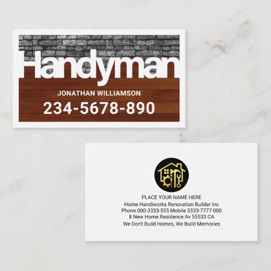 Handyman Signage Frame Renovation 名刺 (正面/裏面)