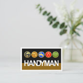 Handyman Signage Gold Workmen Tools 名刺 (スタンド正面)
