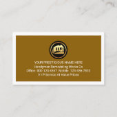 Handyman Signage Gold Workmen Tools 名刺 (裏面)