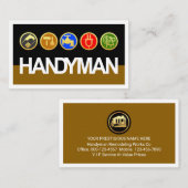 Handyman Signage Gold Workmen Tools 名刺 (正面/裏面)