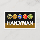 Handyman Signage Gold Workmen Tools 名刺 (正面)
