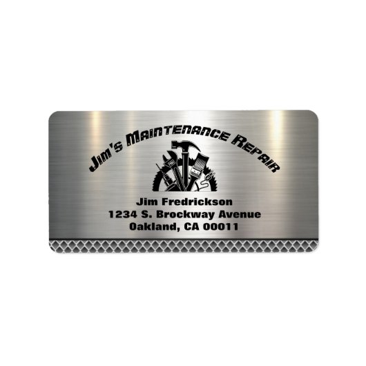 Handyman Steelプレート保守サービス住所 ラベル (正面)