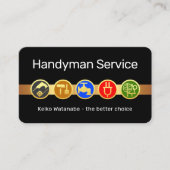 Handyman Tool Icons On Gold Tab 名刺 (正面)