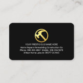 Handyman Tool Icons On Gold Tab 名刺 (裏面)