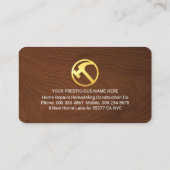 Handyman Tool Icons On Gold Tab Timber Wood 名刺 (裏面)