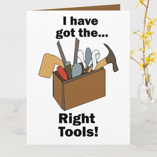 Handyman Toolbox I Have Got Right Tools  カード (黄色い花)
