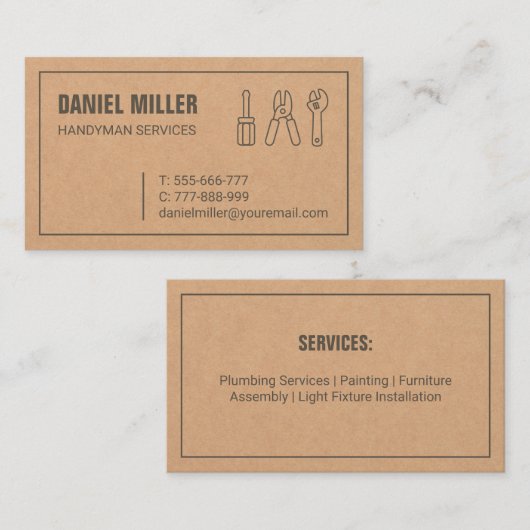 Handyman Toolsテクスチャ名刺 名刺 (正面/裏面)