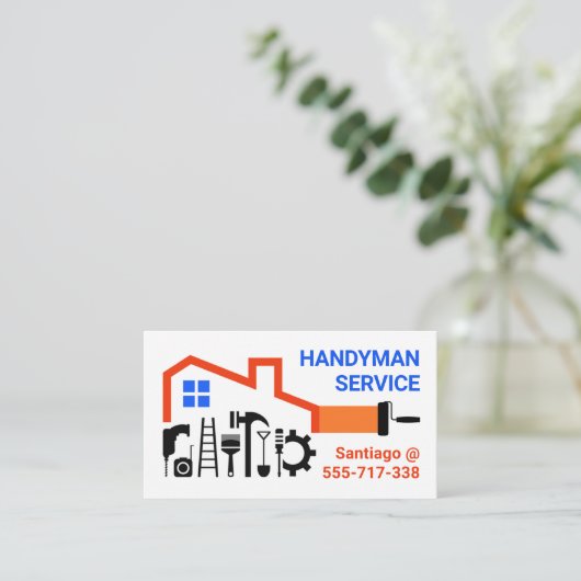 Handyman Toolsホームフレーム建物 名刺 (スタンド正面)