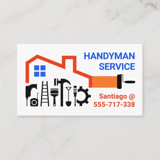 Handyman Toolsホームフレーム建物 名刺 (正面)