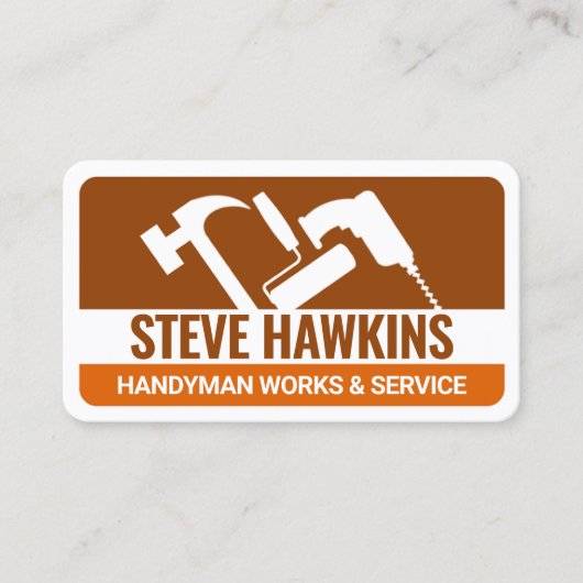 Handyman Tools Brown Layersリフォーム 名刺 (正面)