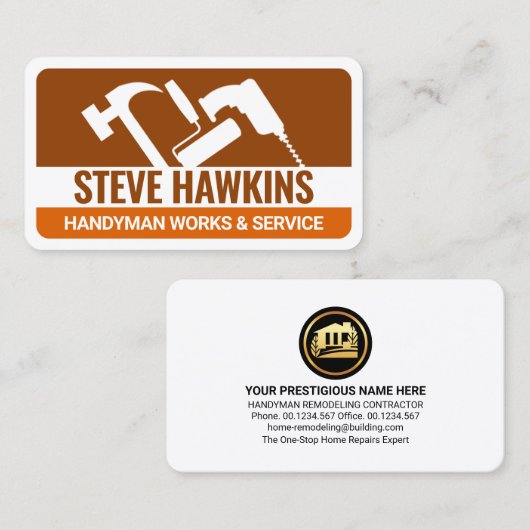 Handyman Tools Brown Layersリフォーム 名刺 (正面/裏面)