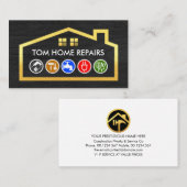 Handyman Tools Gold Building Frame 名刺 (正面/裏面)